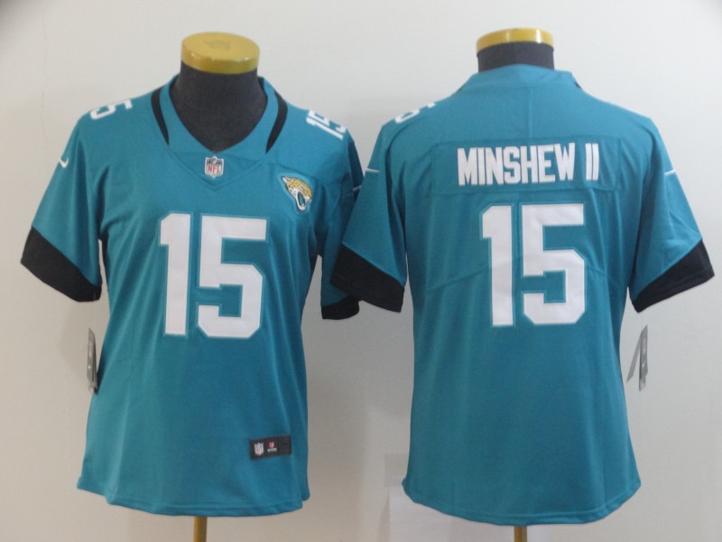 Women's Jacksonville Jaguars #15 Gardner Minshew II Blue Vapor Untouchable Stitched NFL Jersey(Run Small)